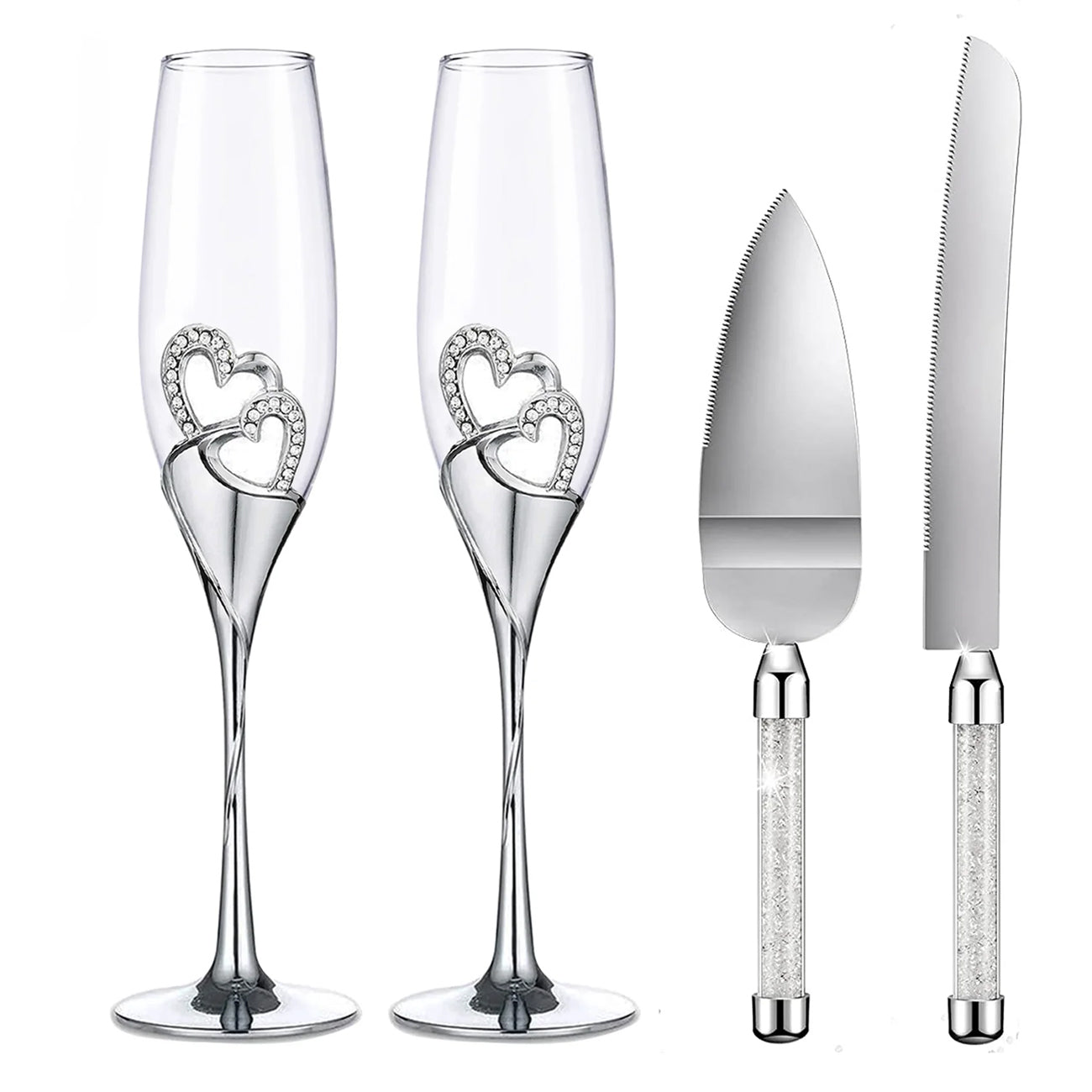 Crystal Glass Diamond Encrusted Goblet Stylish Creative Bling Cup Couple Set Metal Champagne Glasses