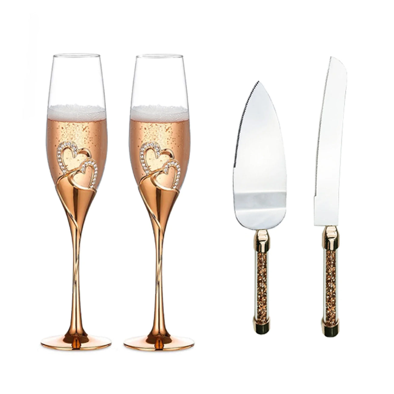 Crystal Glass Diamond Encrusted Goblet Stylish Creative Bling Cup Couple Set Metal Champagne Glasses