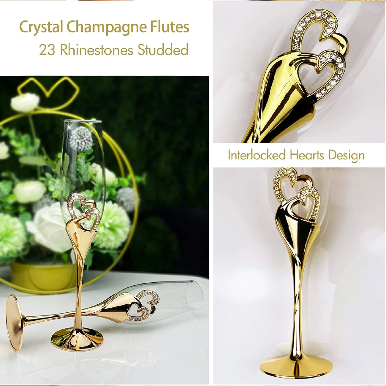 Crystal Glass Diamond Encrusted Goblet Stylish Creative Bling Cup Couple Set Metal Champagne Glasses